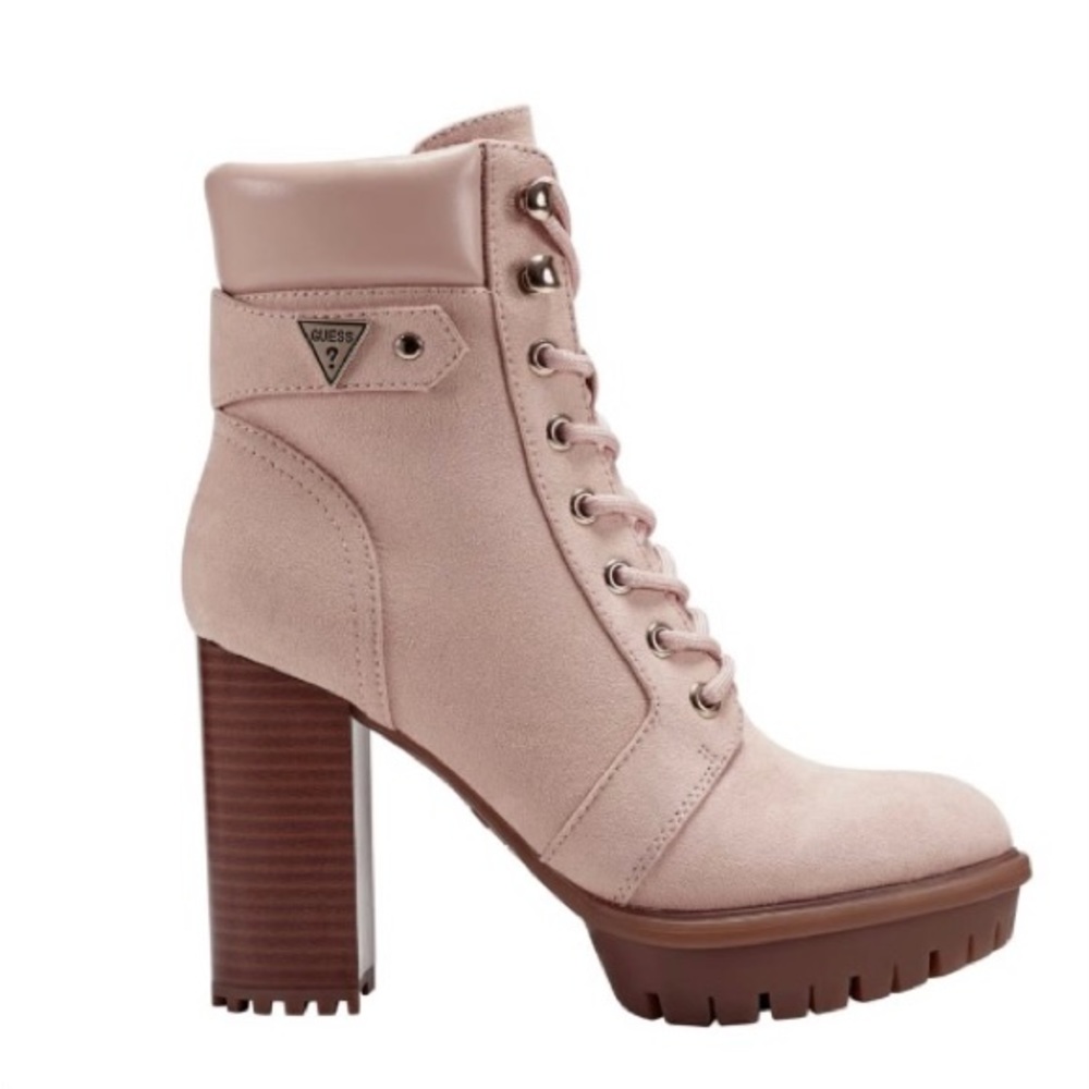 Guess Pink Heeled Combat Boots